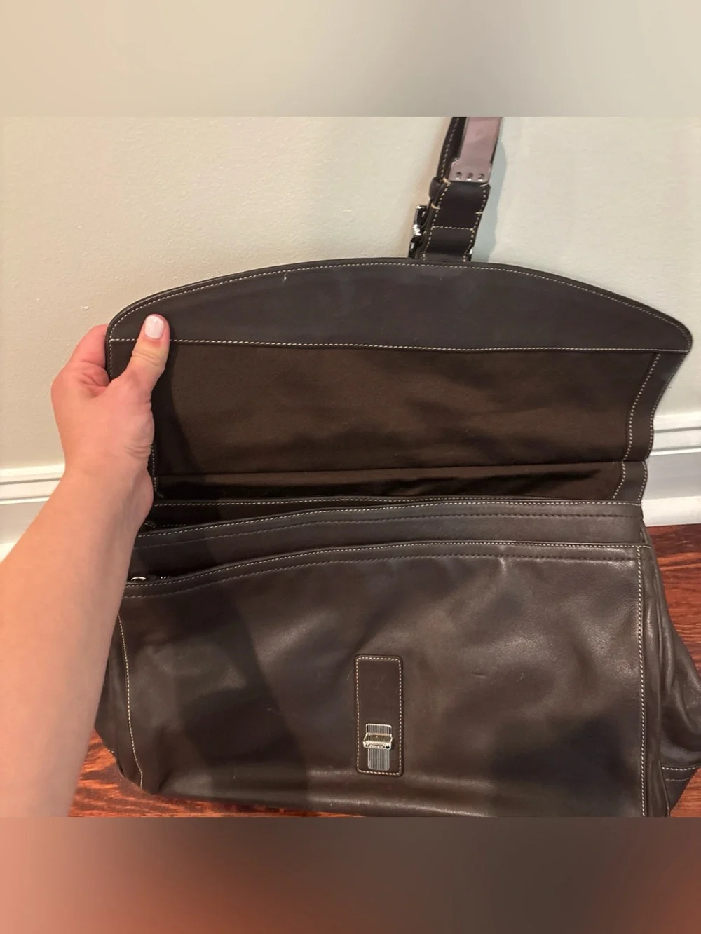 Coach Beekman Brown Leather Briefcase Messenger Bag - authentic - NO STRAP